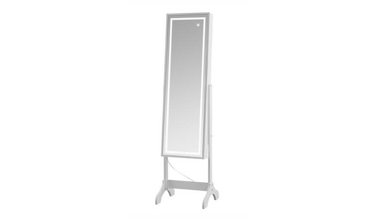 CARME Home Lexi LED Mirrored Jewellery Cabinet - White