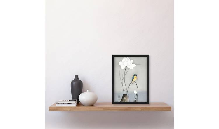 Ohara Koson Kingfisher With Lotus Flower Framed Art Print - A4