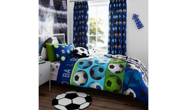 Catherine Lansfield Football Duvet Cover Set - Double - Blue