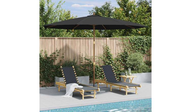 Walplus Garden Parasol - Anthracite - 350 x 240 cm
