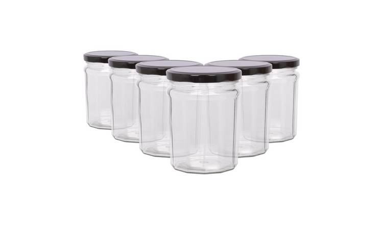 Argon Tableware Glass Jam Jars with Lids - Pack of 6