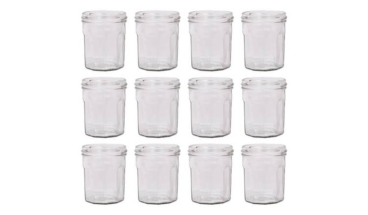 Argon Tableware Glass Jam Jars - Pack of 12
