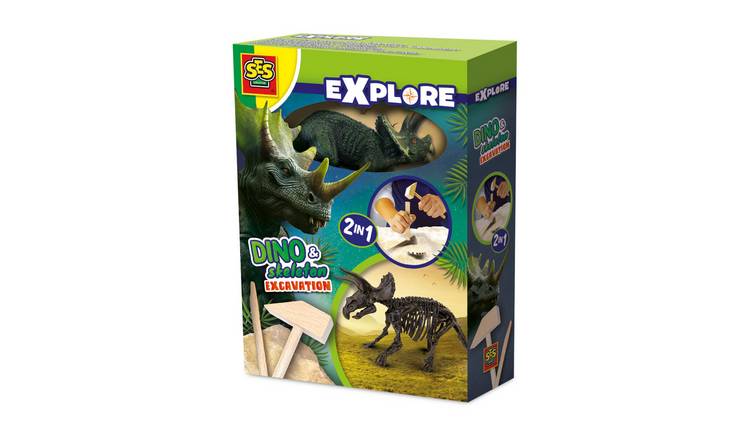 SES Creative Dino Skeleton Excavation 2 in 1 Triceratops Science Kit