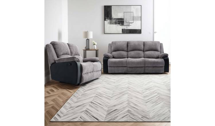 Furniture Online Postana Manual Recliner 2+3 Seater Sofa Set - Grey