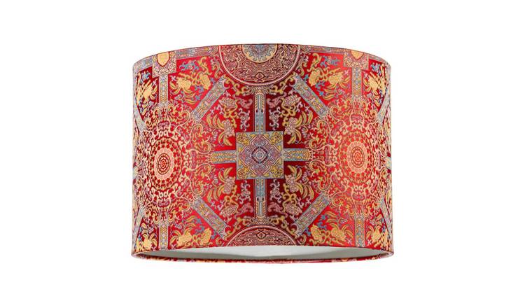 Happy Homewares Red Persian-Inspired Ottoman Tapestry Floral Lampshade - 25cm