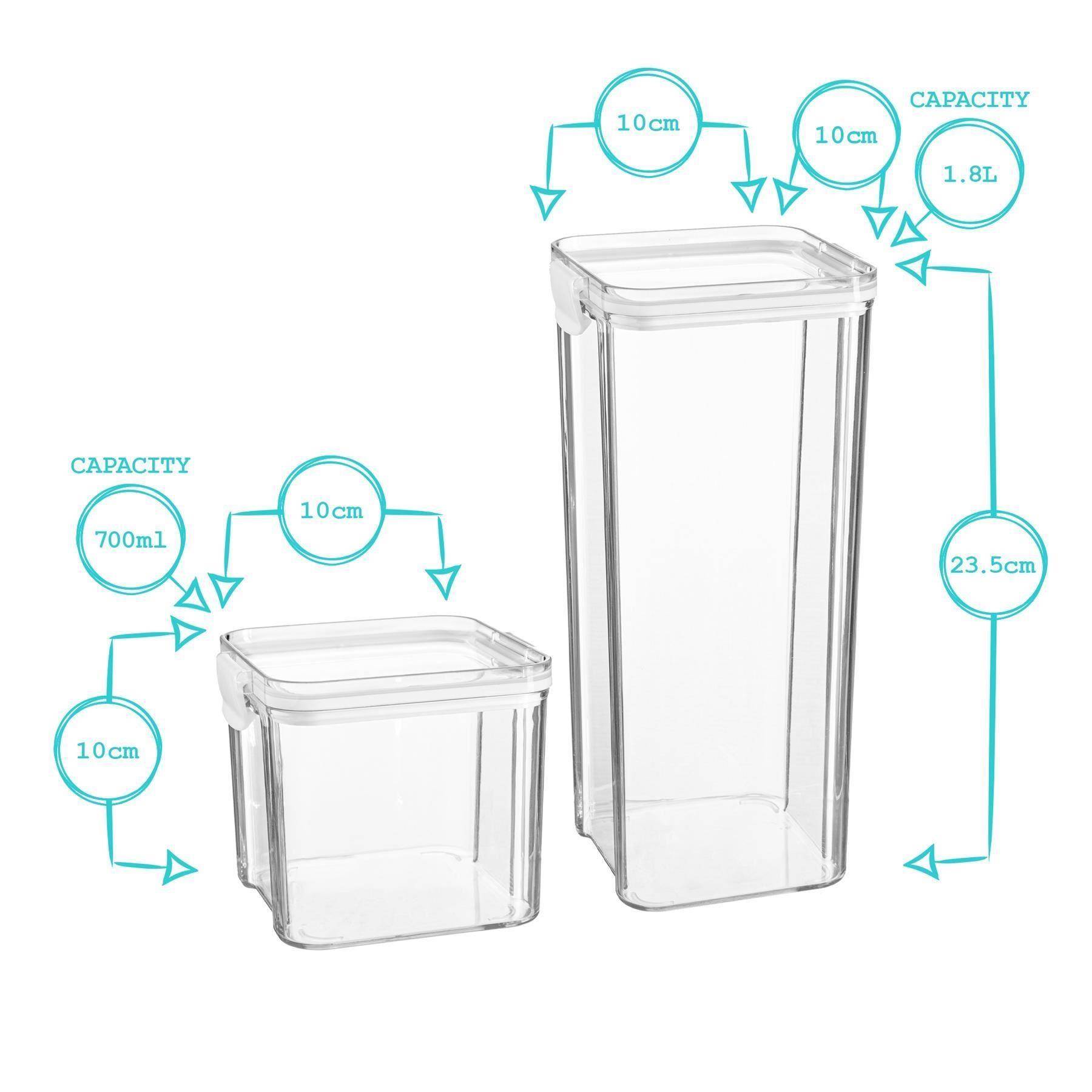Argon Tableware 16 Piece Food Storage Containers Set - 4 Sizes - Black - Image 4
