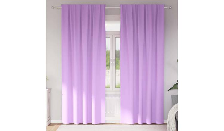 Walplus Set of 2 Ring Top Blackout Curtains - Purple - 245 x 140 cm