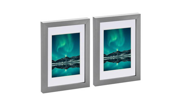 Nicola Spring Photo Frames - A5 with Mount - Set of 2 - Grey