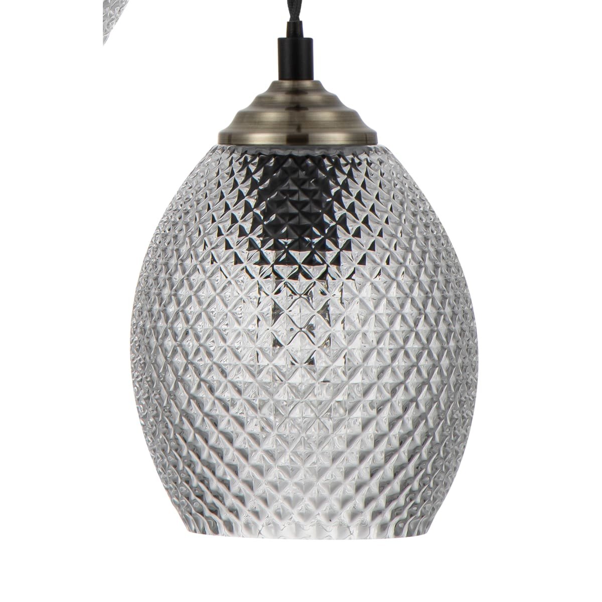 Cosylyte Lorne 3 Light Modern Faceted Glass Pendant Light - Matt Black Base - Image 6