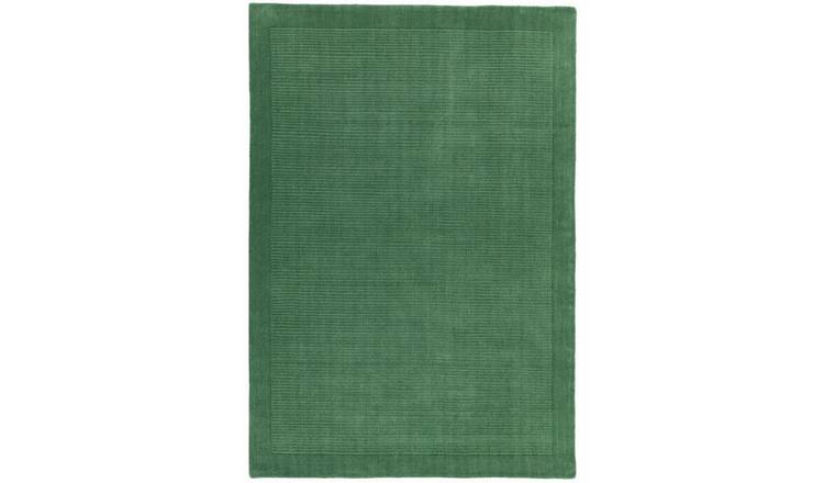 Mega Flooring Green Handmade Bordered Rug - 60 x 120cm