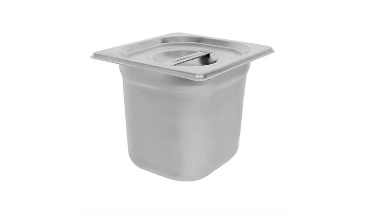 Argon Tableware Steel Gastronorm Container with Lid 1/6 - 2.25L