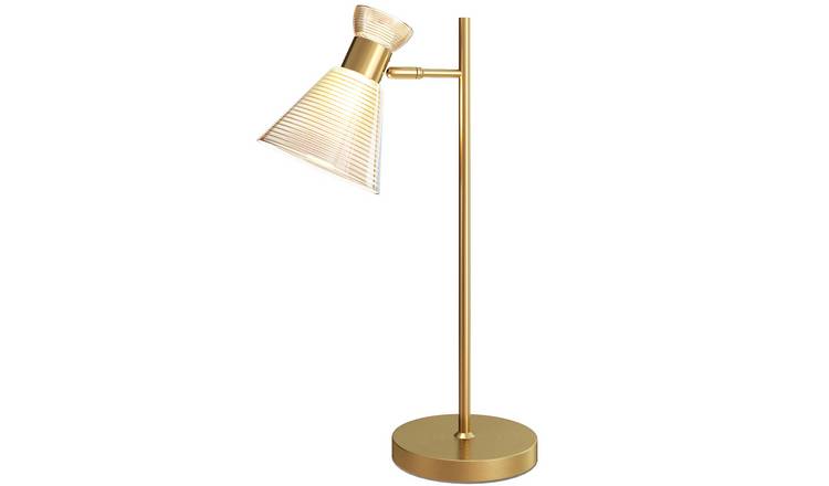 HOMCOM Modern Glass And Iron Adjustable Flower Head Table Lamp - Gold