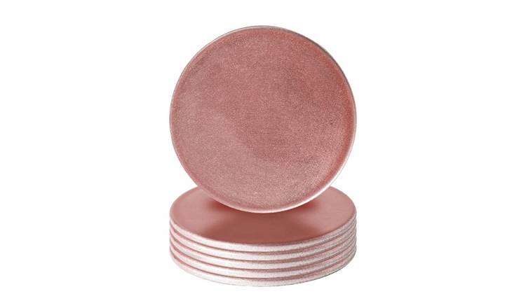 Argon Tableware Metallic Coasters - Rose Gold - Pack of 6