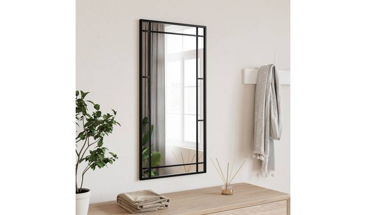 Walplus Iron Wall Mirror 1.5 cm Thick - Black - 40 x 80 cm