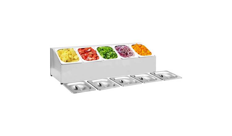 Walplus Gastronorm Container Holder with 5 GN Pan - 82.5 x 22.5 x 21.5 cm