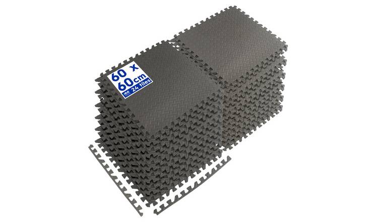 Harbour Housewares Interlocking Gym Flooring Mats - 60 x 60cm - Pack of 24