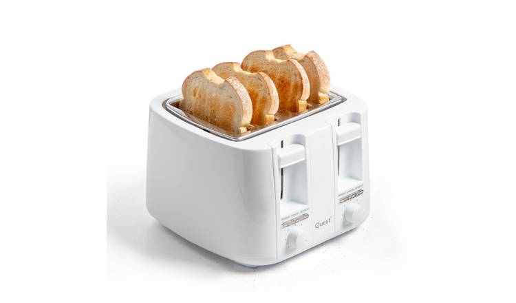 Quest 4 Slice Wide Slot Toaster - White