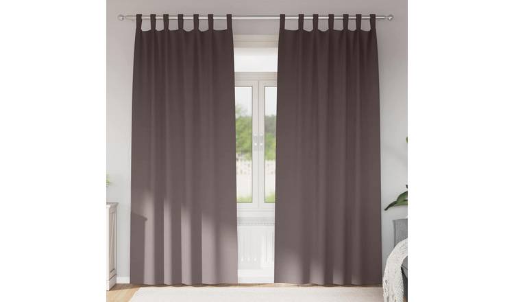 Walplus Set of 2 Ring Top Blackout Curtains - Dark Brown - 225 x 140 cm