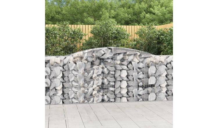 Walplus Galvanised Iron Gabion Basket - Silver 400 x 50 x 100/ V2 - 120 cm