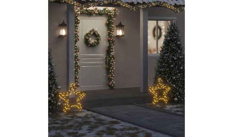 Walplus Iron Christmas Light Decoration with Spikes Star 80 LEDs - 60 cm