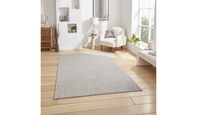 Mega Flooring Grey Modern Plain Rug - 80 x 150cm