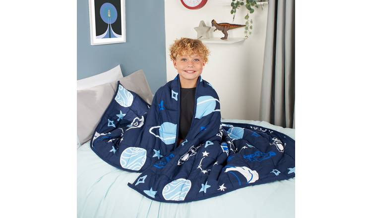 OHS Kids Printed 3kg Weighted Blanket 100x150cm - Navy Space