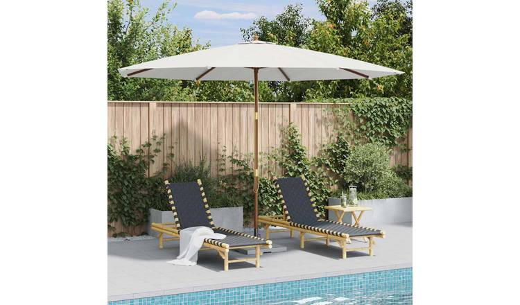 Walplus Garden Parasol - Sand White - 350 x 240 cm
