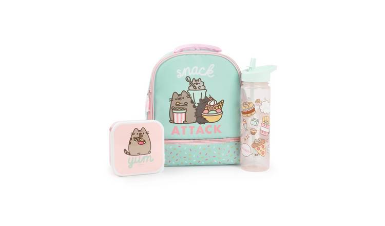 Pusheen Kids Girls Lunch Bag, Lunch Box and Bottle Set - Green