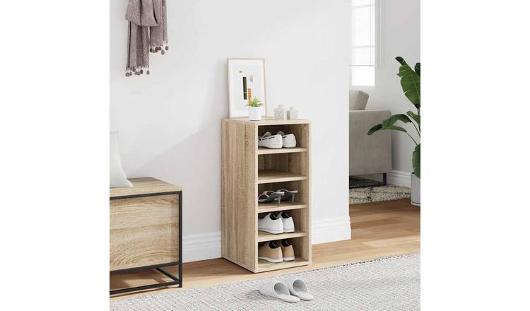 Walplus Engineered Wood Shoe Cabinet - Sonoma Oak - 31.5 x 35 x 70 cm