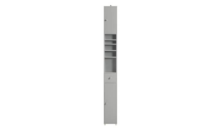 SoBuy 6 Adjustable Shelf  Slim Tall Cabinet - Light Grey