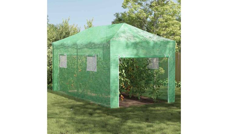 Walplus Iron Greenhouse with Pop-up Frame - Green - 290 x 580 x 315 cm