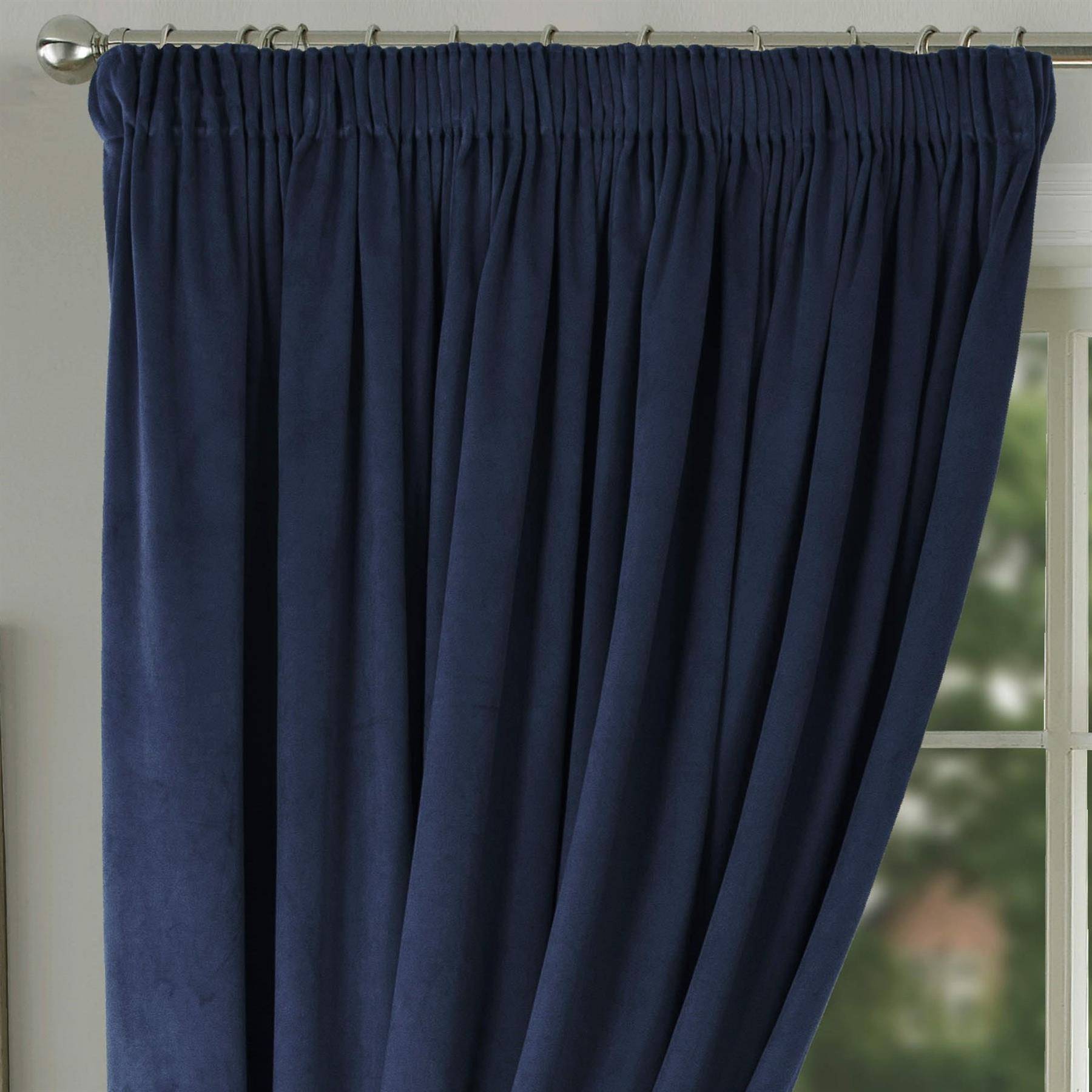 Luxury Living Montreal Taped Top Curtains 114cm x 122cm - Navy - Image 2