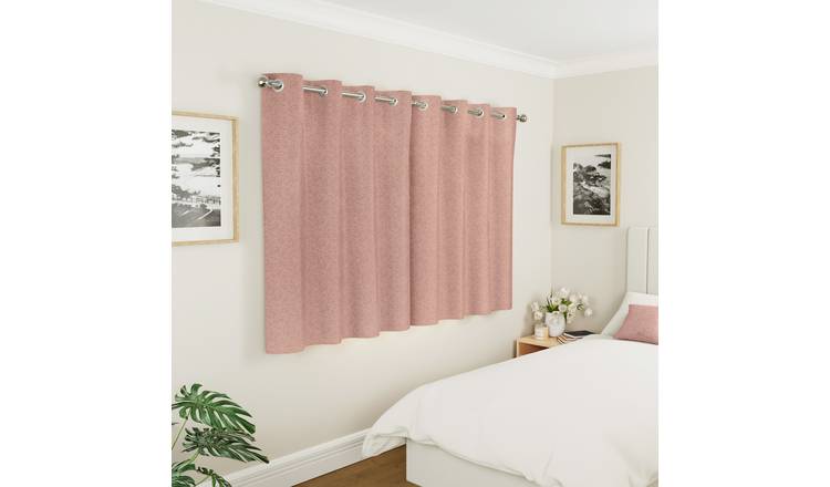 Enhanced Living Sydney Thermal Eyelet Curtains - 117 x 229cm - Blush Pink