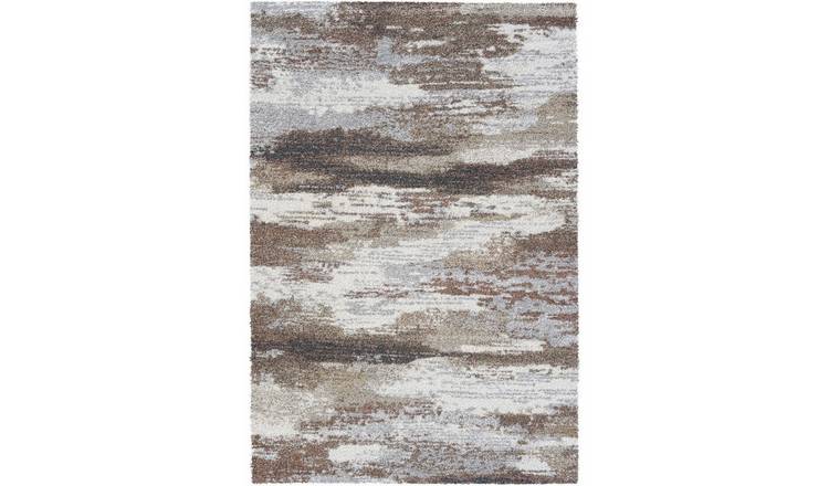 Mega Flooring Grey Shaggy Abstract Rug - 160 x 230cm