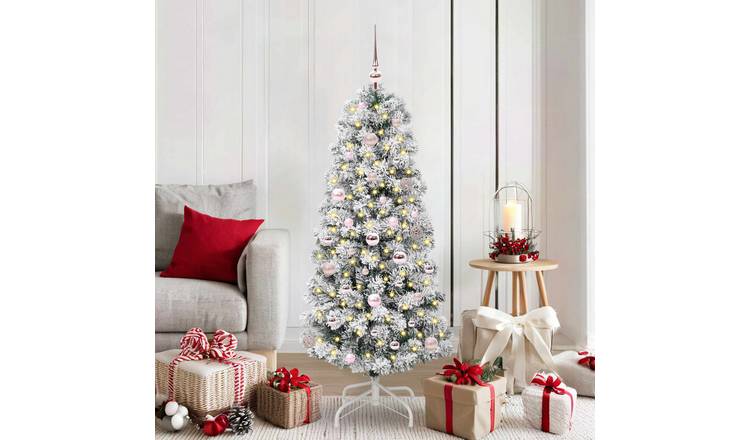 Walplus PVC Hinged Pink Ornaments Artificial Christmas Tree - Green - 150 cm
