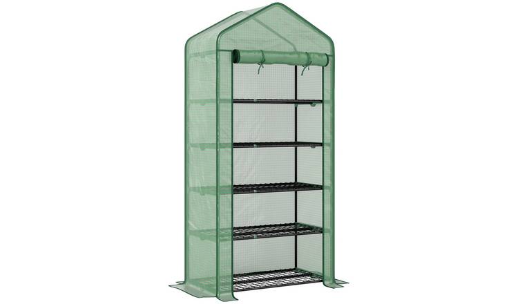 Outsunny Steel Frame PE Cover Mini Greenhouse – Green