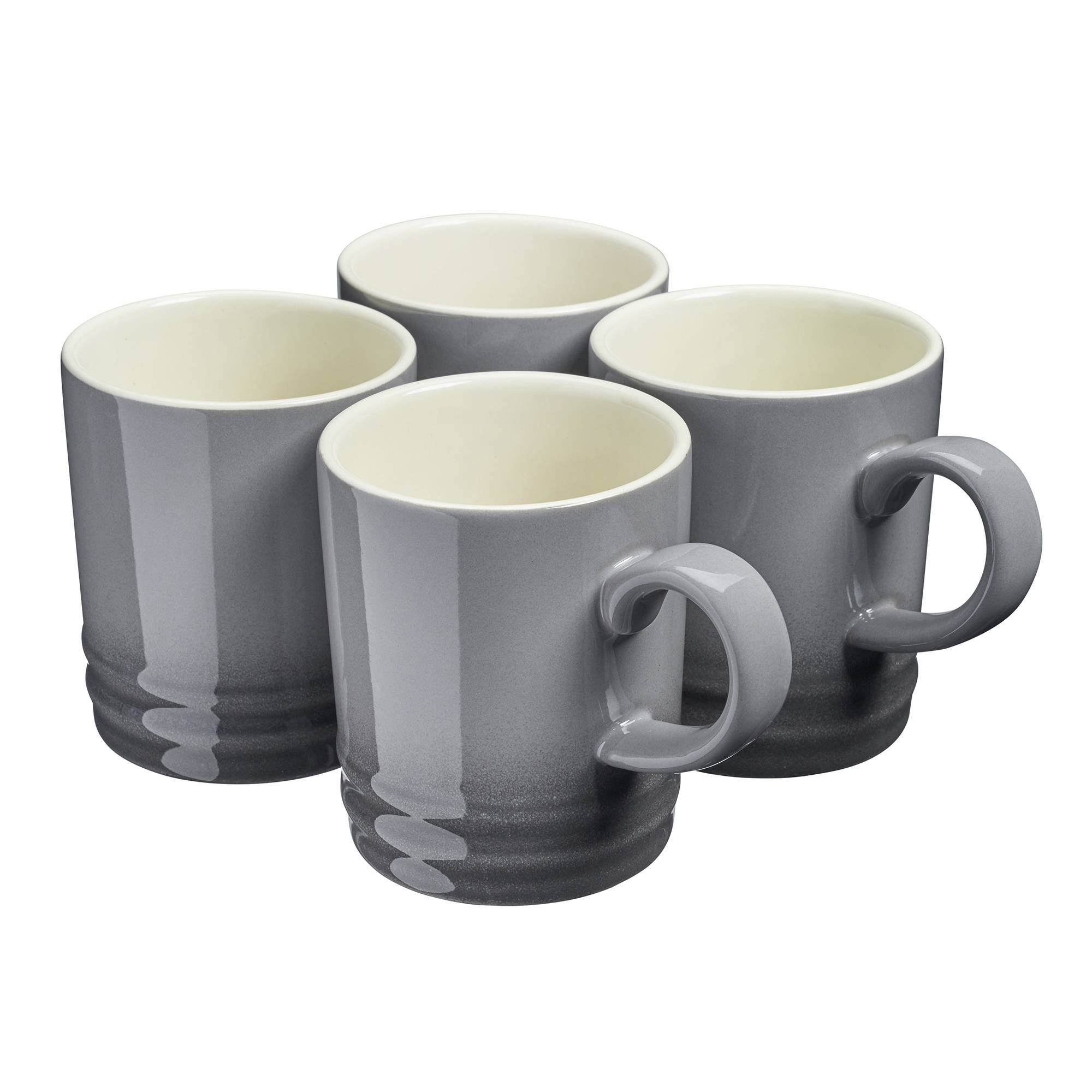 Cooks Professional Set of 4 Stoneware Tea Coffee Mugs 350ml - Grey - Image 3
