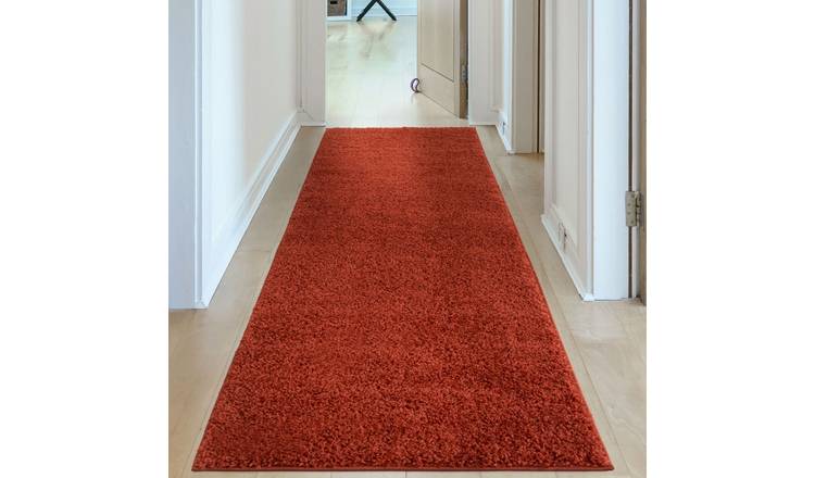 The Rugs Terracotta Myshaggy Plain Shaggy Runner Rug - 80 x 300cm