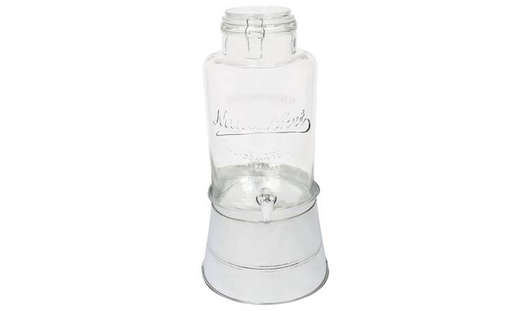 Rink Drink Glass Drinks Dispenser with Tap & Silver Bucket Stand - 8.7L