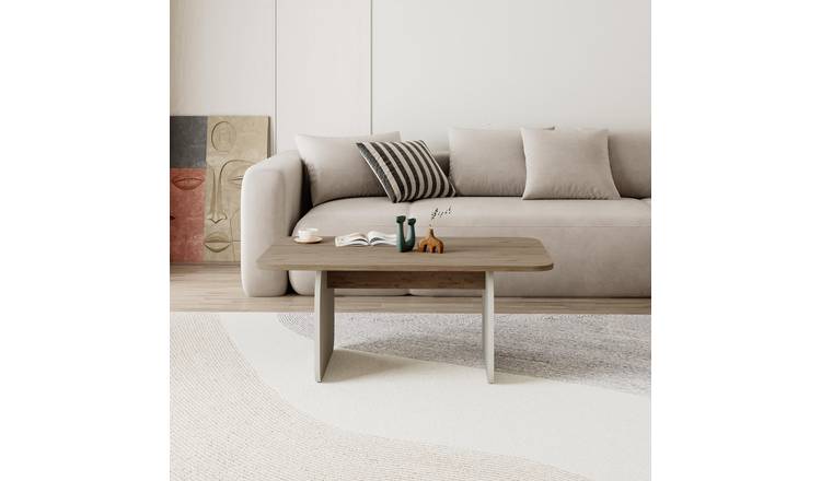 Decortie Pietra Particleboard Coffee Table - Natural Wood, Melamine