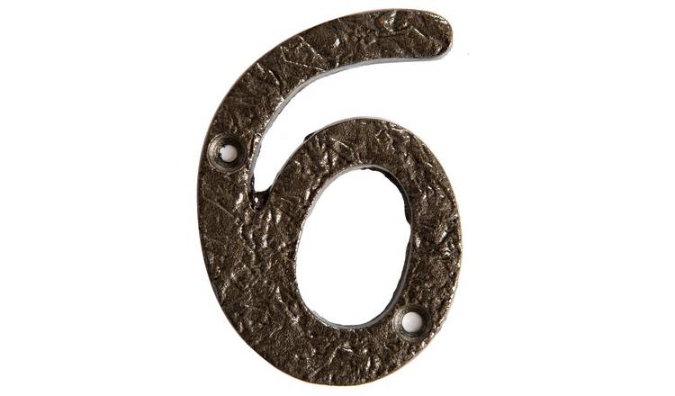 Hammer & Tongs Rustic Iron Numeral - Number 6 - Raw