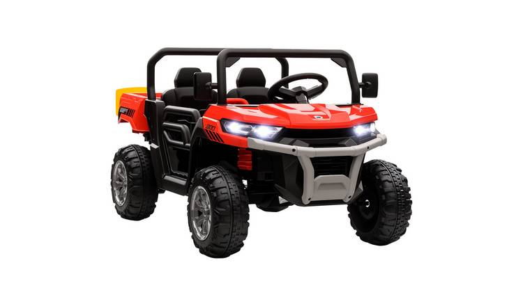 HOMCOM 12V 2 Seater Parental Remote Electric Bucket Kids Ride on Car – Red
