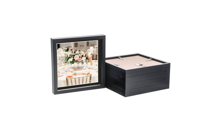 Nicola Spring 3D Box Photo Frames - 10 x 10" with Mount - Set of 5 - Black
