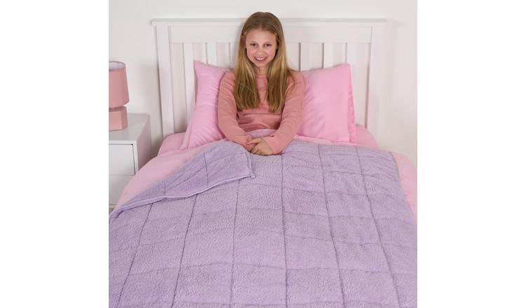 OHS Kids Teddy Fleece 3kg Weighted Blanket 100x150cm - Lilac