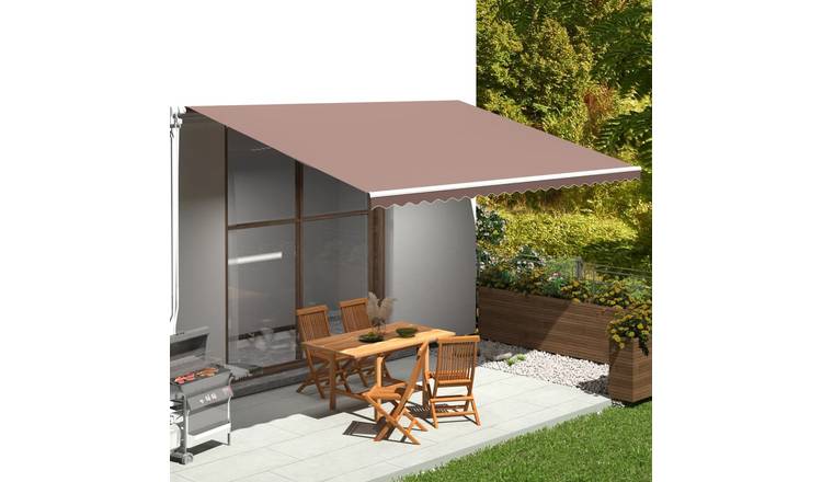 Walplus Polyester Awning - Brown - 500 x 350 cm - 480 x 345 cm Fabric