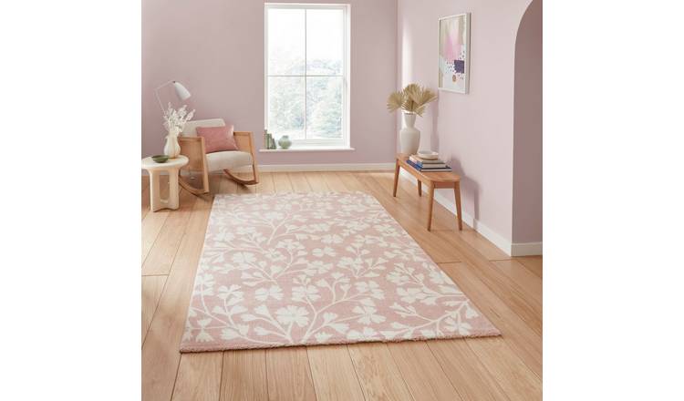 Mega Flooring Pink Modern Floral Rug - 160 x 230cm