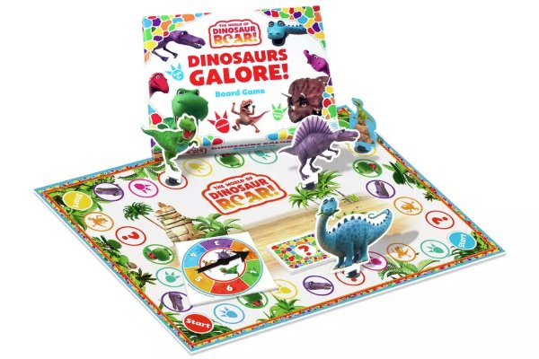 A dinosaur board game called 'Dinosaurs Galore!'.
