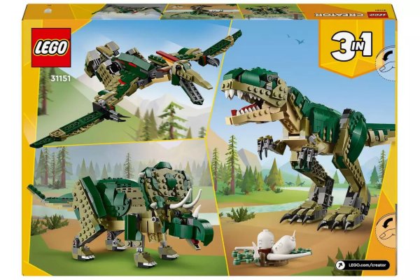 A Lego dinosaur toy.