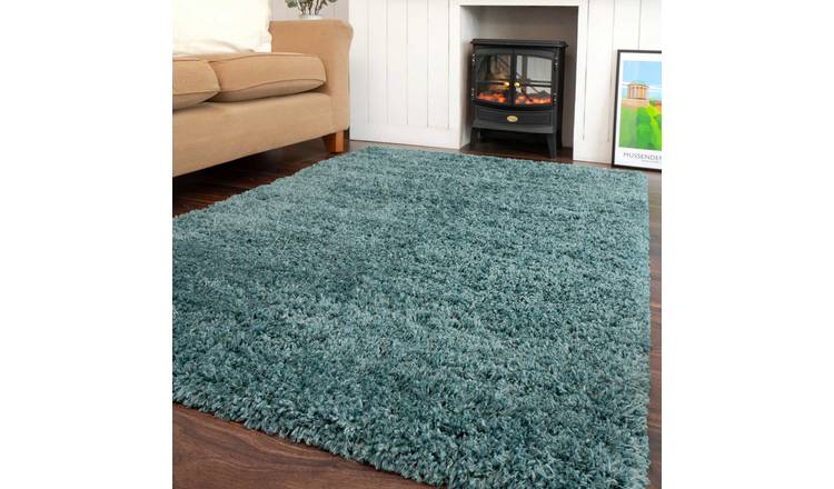 Kukoon Ocean Blue Super Soft Shaggy Rug - 160 x 230cm
