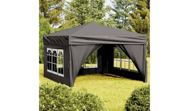 Walplus 3 x 3 m Foldable Party Tent with Sidewalls - Anthracite